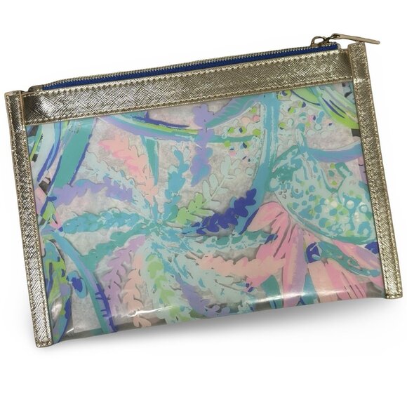 Lilly Pulitzer Handbags - Lilly Pulitzer Clear Travel Cosmetic Bag Small Items Make Up Floral Zip Pouch